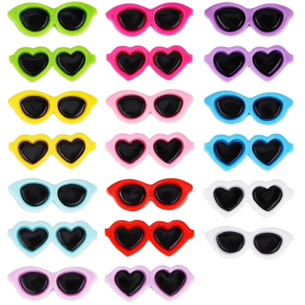 1924 100pcs Mini Sunglasses for Crafts, Colorful Mini Resin Sunglasses